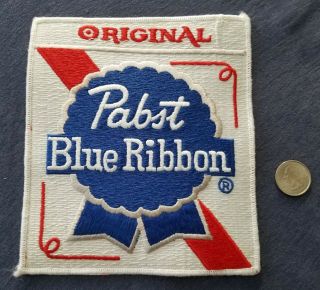 Vtg Large Pabst Blue Ribbon Beer Collectors Back Patch - Old Stock 2