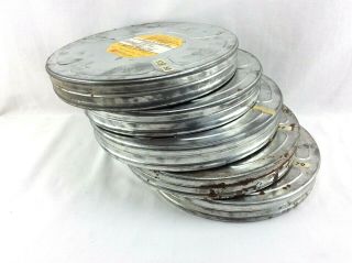 Vintage 16mm Eastman Kodak Metal Film Reel Canisters No Film Set Of 5