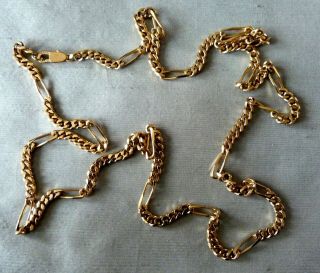 Vintage Bijoux Cascio Gold Plated Curb Chain Necklace 36 "