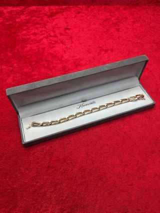 Vintage Krementz Men’s Bracelet Gold Plated 7 - 1/2 Inches Long Box