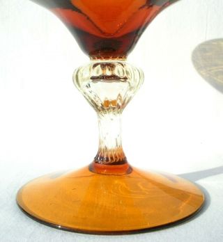 Large Vtg 60 ' s Amber Glass Bon Bon/Apothecary Jar Empoli Italy 2 of 2 3