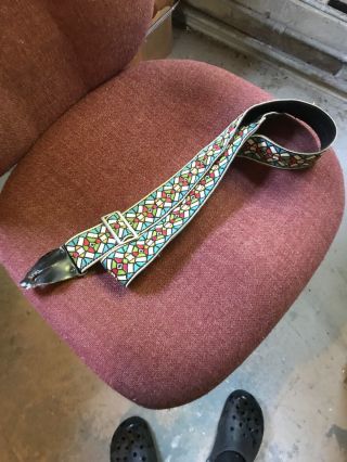 Vintage 1960’s Ace Stained Glass Guitar Strap.  Hendrix