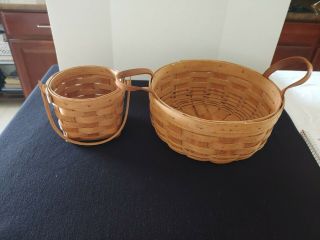 2 Longaberger Baskets Vintage 1988 Signed