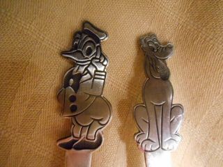 Vintage Stainless Donald Duck Fork And Pluto Spoon Walt Disney By Bonny Japan