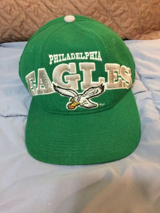 Vintage Starter Nfl Pro - Line Philadelphia Eagles Ball Cap Hat Snapback 100 Wool