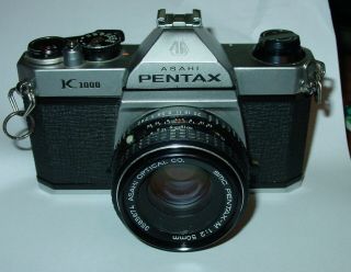 Asahi Pentax K1000 K - 1000 35mm Canera W/ Smc Pentax - M 1;2 50mm Lens