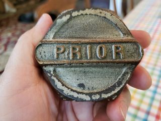 Vintage Threaded " Prior " Radiator Cap/hood Ornament