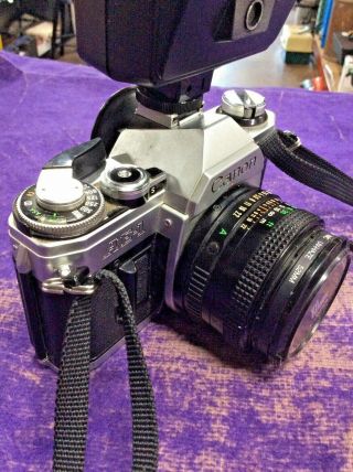 Canon AE - 1 35mm Film Camera FD 50mm 1:1.  8 Speedlite 177A Flash 5