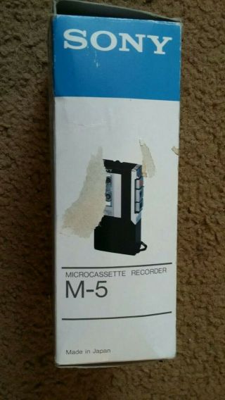 VINTAGE SONY M - 5 Microcassette Recorder Player NO wrist strap.  Comes. 8