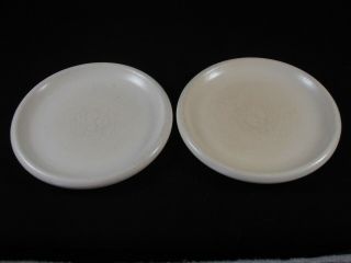 2 Vtg 1930s Catalina Island Art Pottery Bread Butter Saucer Plate Ivory 6 ¼”