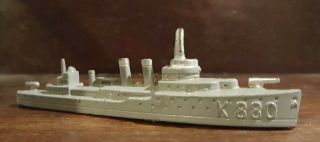 Tootsietoy Die Cast Ship Destroyer K880 Vintage Toy Boat Made In Usa 