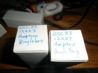 12AX7 / ECC 83 Amperex Bugle Boy 1957 Matched Date Codes mC4 7C D Getter Matched 3