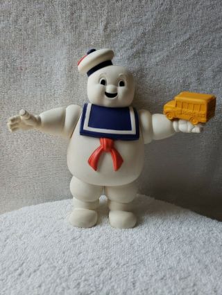 Vintage 1984 Columbia Pictures Stay Puff Marshmallow Man W/school Bus Figure