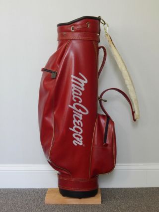 Vintage Macgregor Red Vinyl Cart Golf Bag