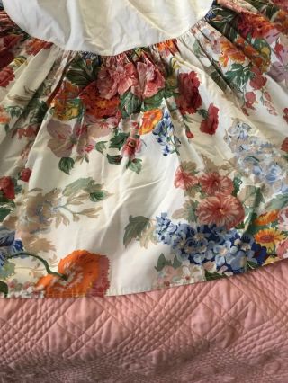 Vintage Ralph Lauren Beach House Southampton Melissa Floral Bed Skirt Queen Euc