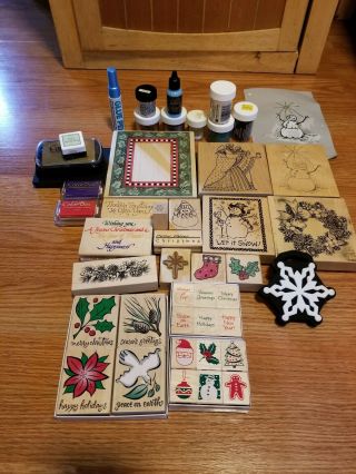 Wood And Rubber Stamps (holiday Theme) & Accessories,  Hero Arts & More.  Vintage