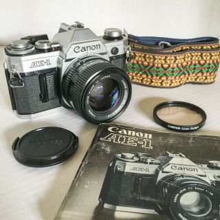 Canon Ae - 1 35mm Slr Camera With 50mm F/1.  4 Mf Lens