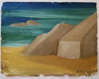 Milton Avery - Vintage Piece - Signed Oil On Paper - Seascape - American Naive 2 Of 5