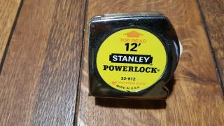 Vintage Stanley 12ft Top Read Power Lock Tape Measure 33 - 912