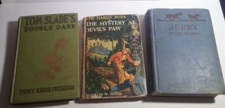 3 Vintage Books " Double Dare,  Jerry On The Island & Mystery At Devil 