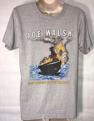 Vintage Joe Walsh 1983 You Bought It You Wear It Tour Concert T - Shirt Eagles L