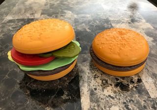 Vintage Fisher Price Fun With Food Hamburger Tomato Lettuce Sesame Seed Buns