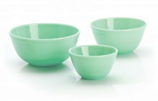 Mosser Glass Vintage Style Jadeite Mixing Bowls Set Of 3 Sizes