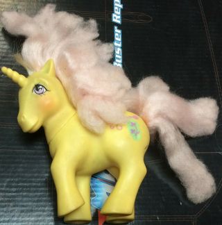 G1 My Little Pony Mlp Yellow Unicorn - Camilla Henrietta Vintage