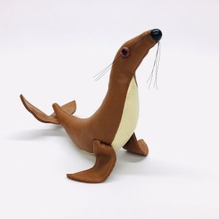 Vintage Dakin Dream Pets 5 " Stuffed Sewn Leather Seal Sea Lion Toy Made In Japan