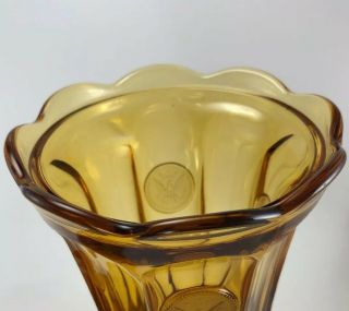 Vintage Large Fostoria Amber Coin Glass Candy Dish with Lid 4