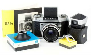 Ihagee Camera Exa Ia 1a,  Lens Carl Zeiss Jena Tessar 50mm F/2.  8,  Accessoires