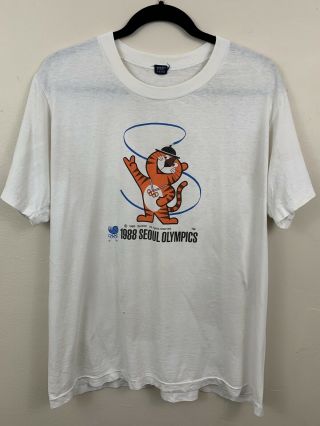 Vintage 1988 Seoul Korea Olympics Shirt Xl Olympiad 29 Games Xxix Slooc