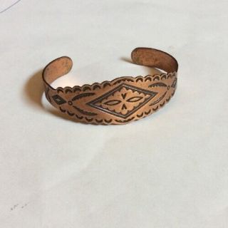 Vintage Solid Copper Southwestern Cuff Bangle Bracelet 3