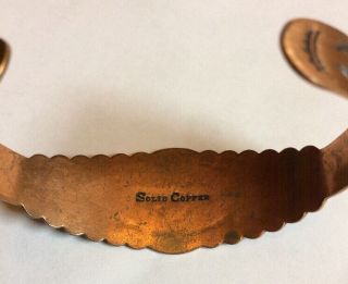 Vintage Solid Copper Southwestern Cuff Bangle Bracelet 5