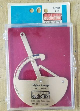 Vintage Audiotex Stylus Gauge In & Instructions