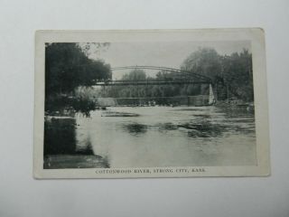 Vintage C.  1910 Pc Steel Bridge Over Cottonwood River Strong City,  Kansas