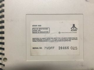 Atari 1050 floppy drive for Atari 800 XL /130XE/65XE 5.  25 