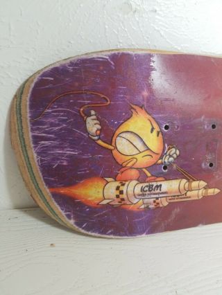 World Industries Skateboard Deck ICBM Wet Willy & Flameboy BATTLE Vintage 3
