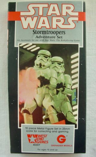 Vintage Star Wars 1989 Stormtroopers Adventure Set Metal Figures 25mm Unpainted