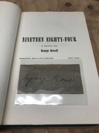 George Orwell 1984 First Edition Signed Paper