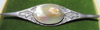 Fine Arts And Crafts Blister Pearl Pin Sterling Silver Vintage Brooch