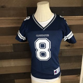 Vintage Kids Dallas Cowboys Troy Aikman 8 Nfl Jersey Youth Small Champion