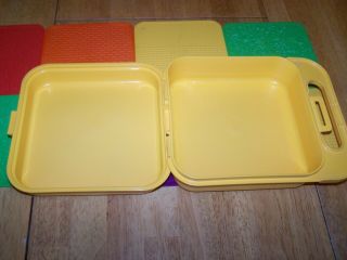 VTG 1990 6 TUPPERWARE TUPPERTOYS RUBBING PLATES ARTS CRAFTS TOY CARRYING CASE 4