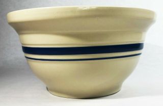 Vintage Roseville Ohio Pottery Fp Blue Bands Stripe 2 Qt Mixing Bowl 8 " - Usa