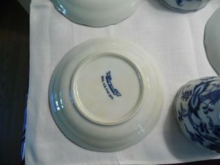 BLUE DANUBE set of 5 TEA CUPS & SAUCERS vintage BLUE & WHITE CHINA 6
