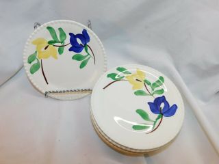 Vintage Blue Ridge Pottery Set 10 Hand Painted Carnival Bread Butter Plate USA 2