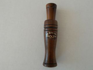 Vintage P.  S.  Olt Co.  Model 66 Wooden Duck Call - Pekin,  Ill.