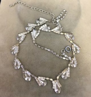 Vintage Jewellery Stunning sapphire pink teardrop crystal link necklace 7
