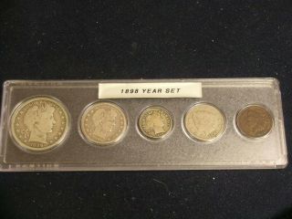 1898 Vintage Circulated Year Set - 5 - Coin Set