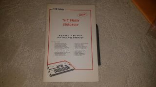 Vintage Apple Ii The Brain Surgeon Nikrom Diagnostic Software Floppy Disk 16